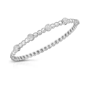 0.40Ct Beaded Diamond Bangle in 14K Gold