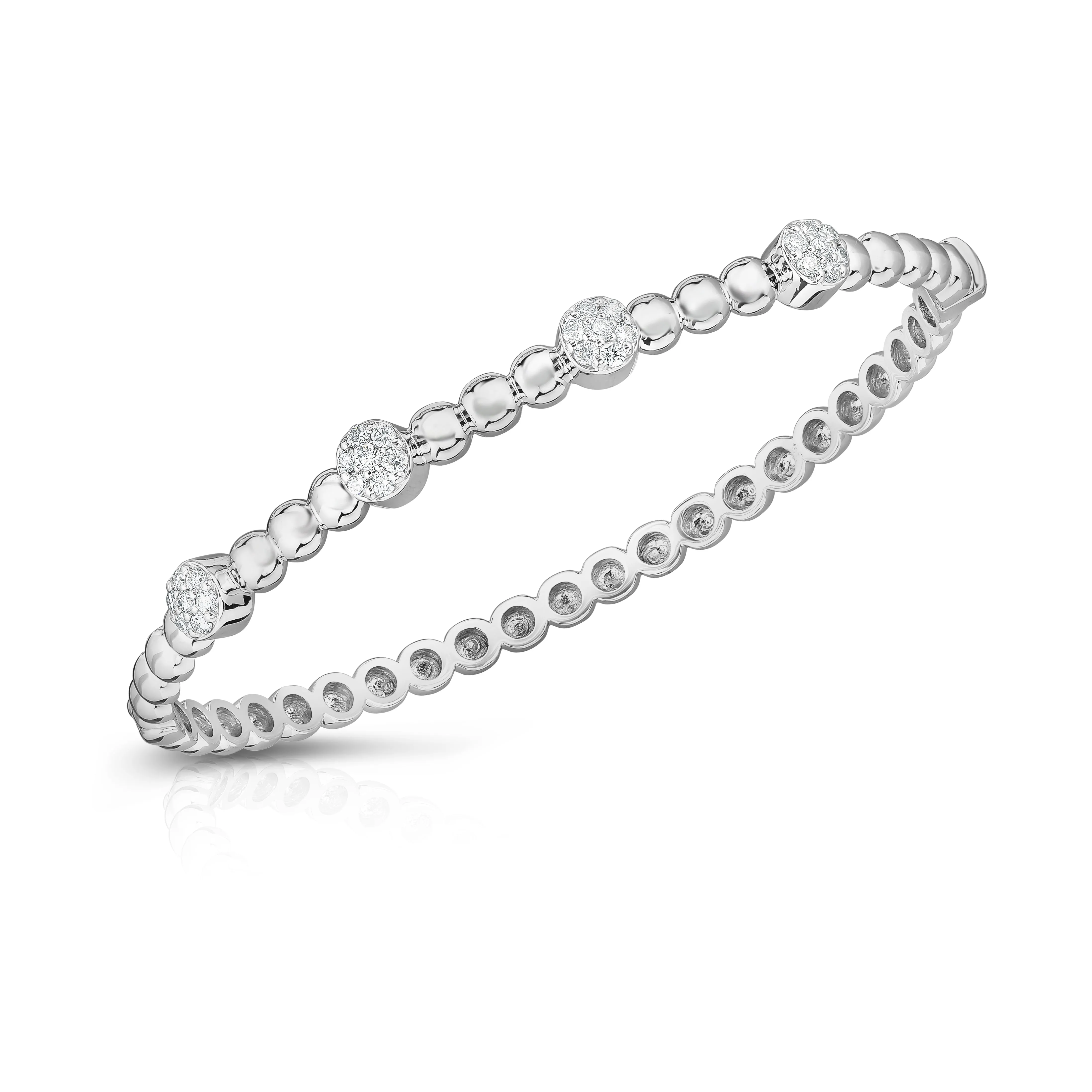 0.40Ct Beaded Diamond Bangle in 14K Gold