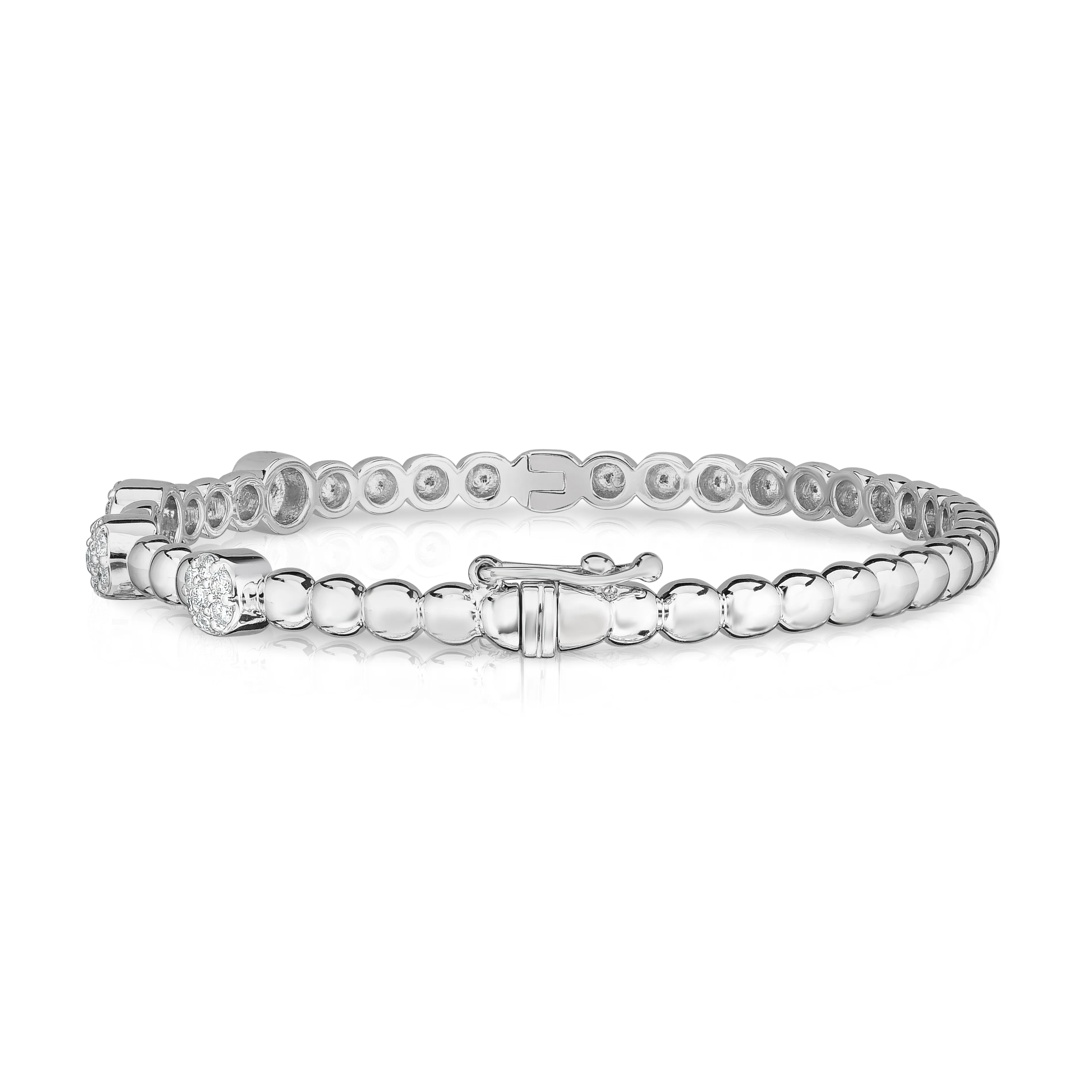 0.40Ct Beaded Diamond Bangle in 14K Gold