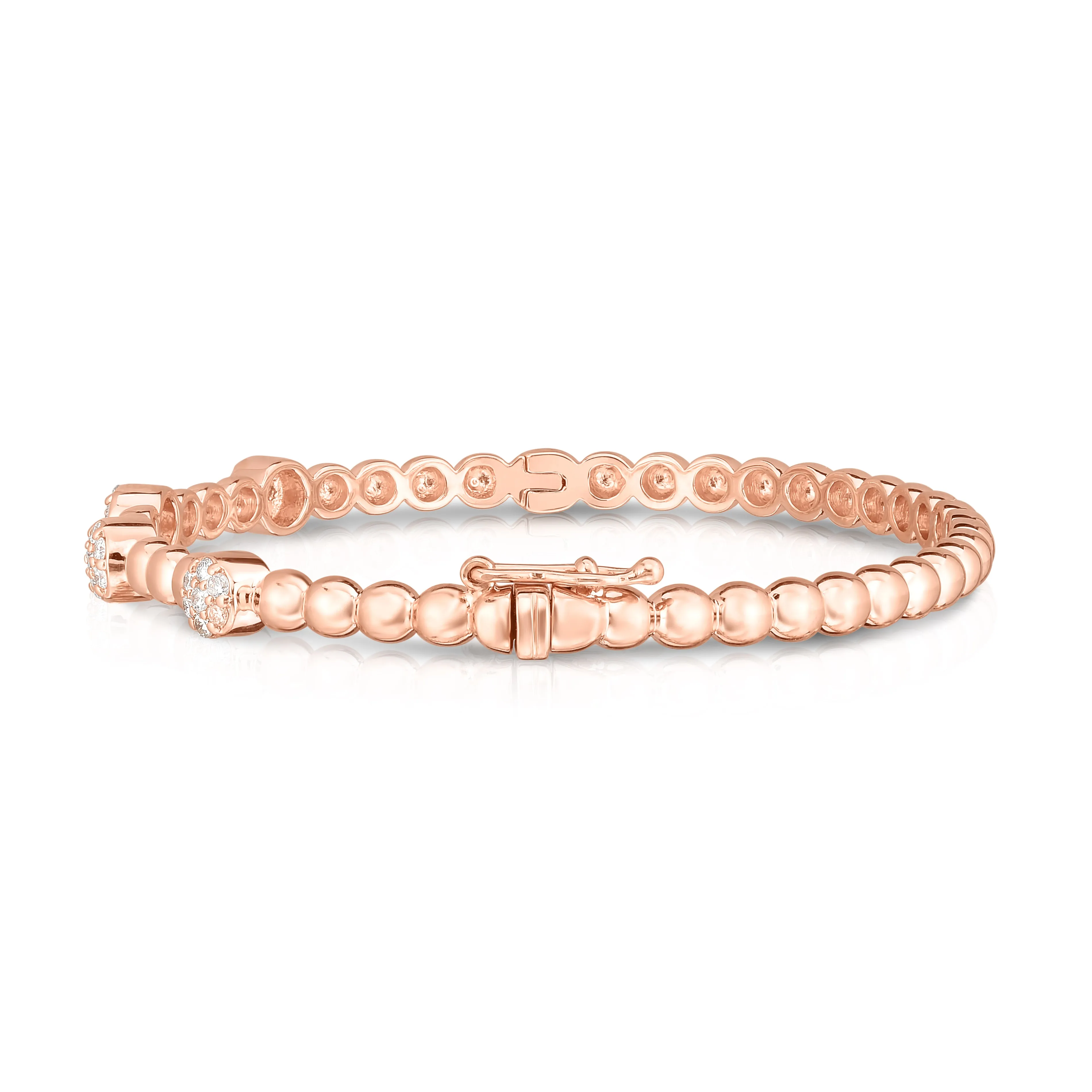 0.40Ct Beaded Diamond Bangle in 14K Gold