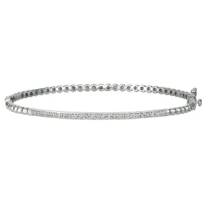 0.50 Carat Natural Diamond Bangle Bracelet 14K White Gold
