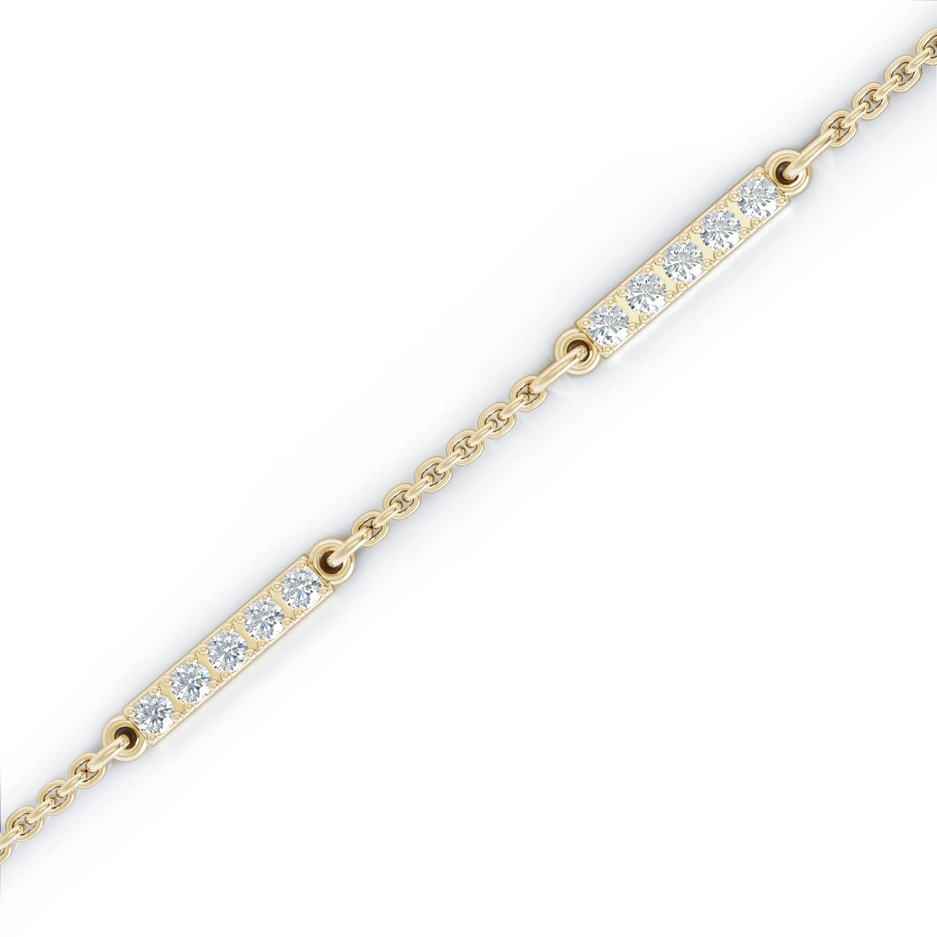 0.50Ct Diamond Bar Chain Station Earrings in 14K Gold