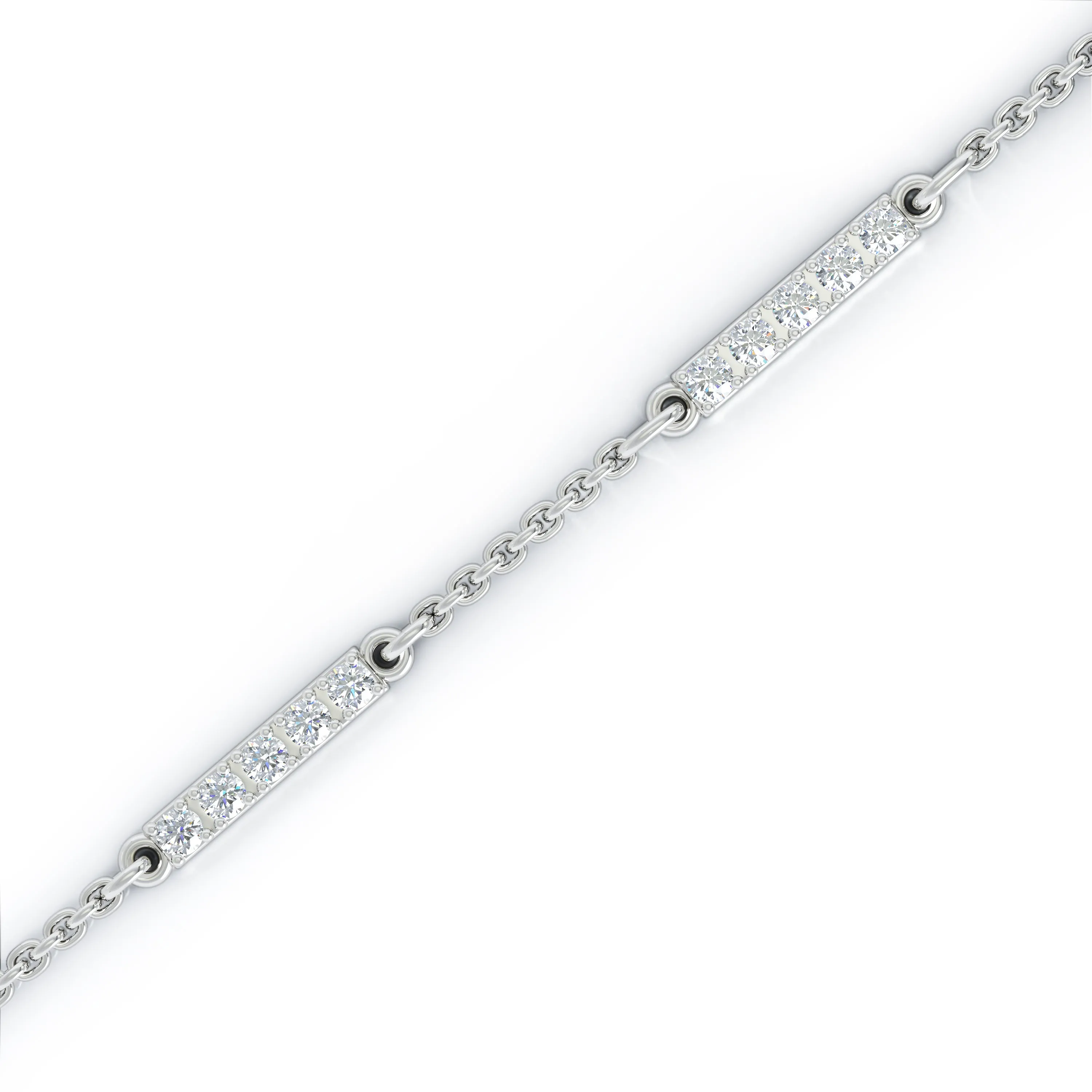 0.50Ct Diamond Bar Chain Station Earrings in 14K Gold