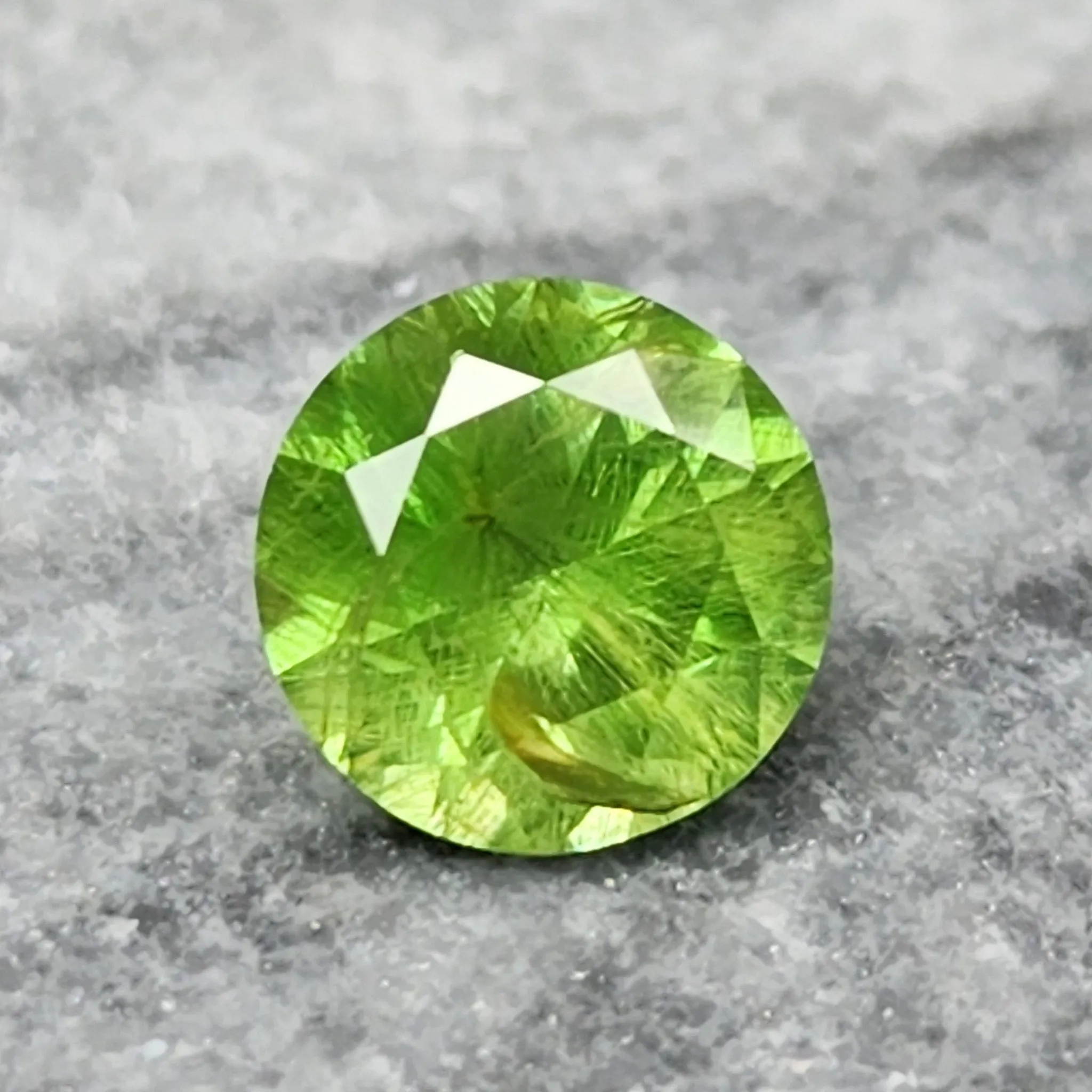 0.84 Carat Round Brilliant Cut Demantoid Garnet from the Ural Mountains
