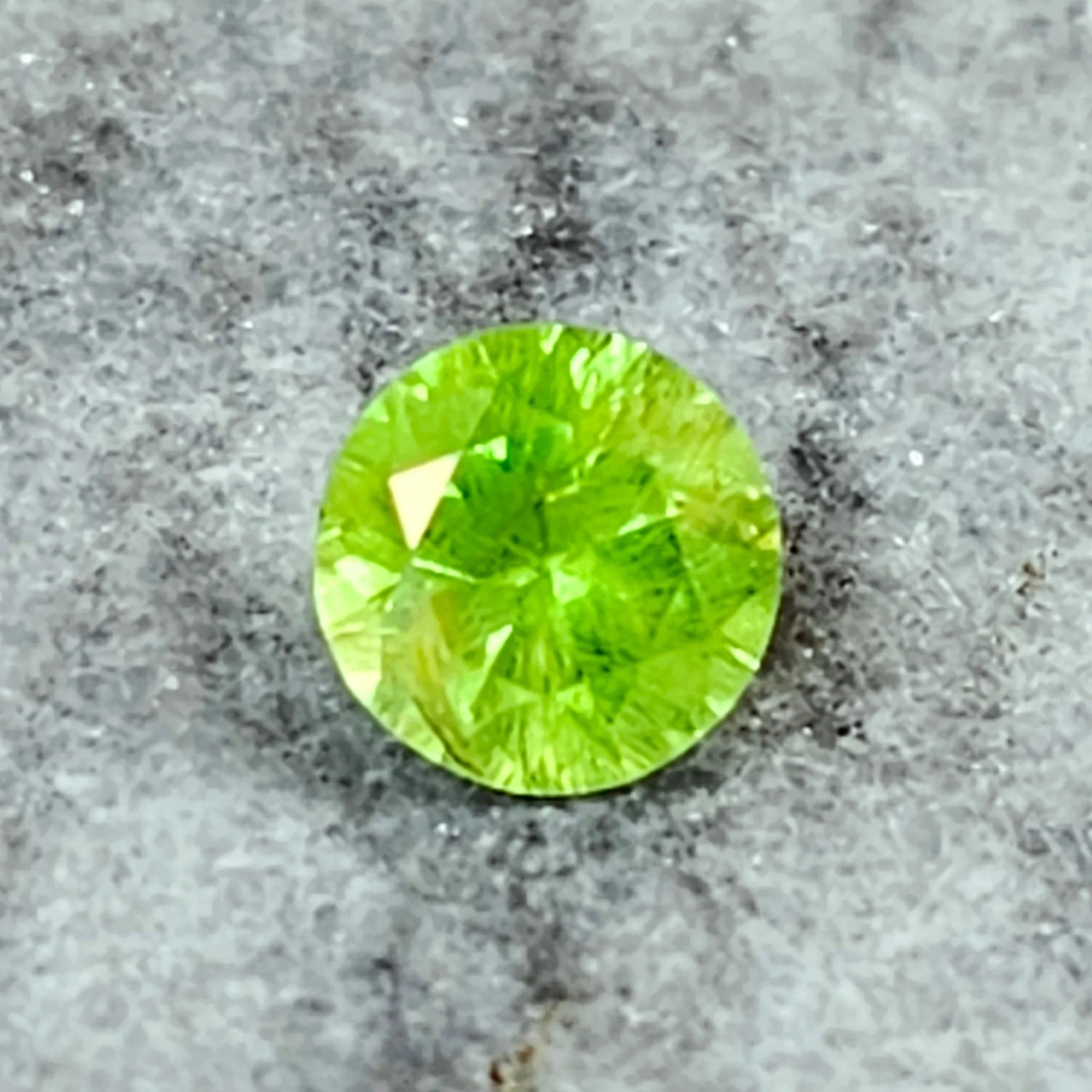 0.84 Carat Round Brilliant Cut Demantoid Garnet from the Ural Mountains
