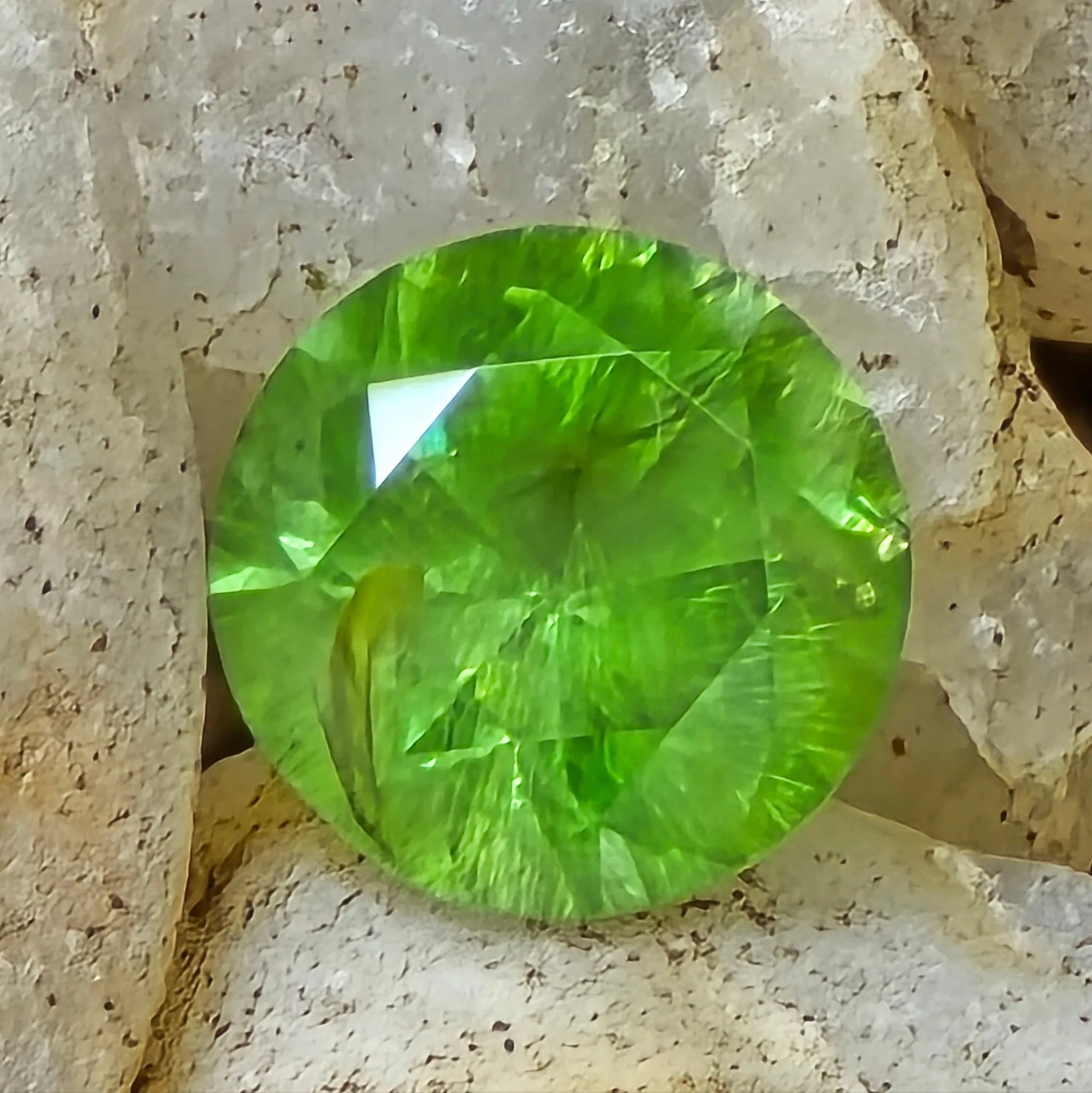 0.84 Carat Round Brilliant Cut Demantoid Garnet from the Ural Mountains