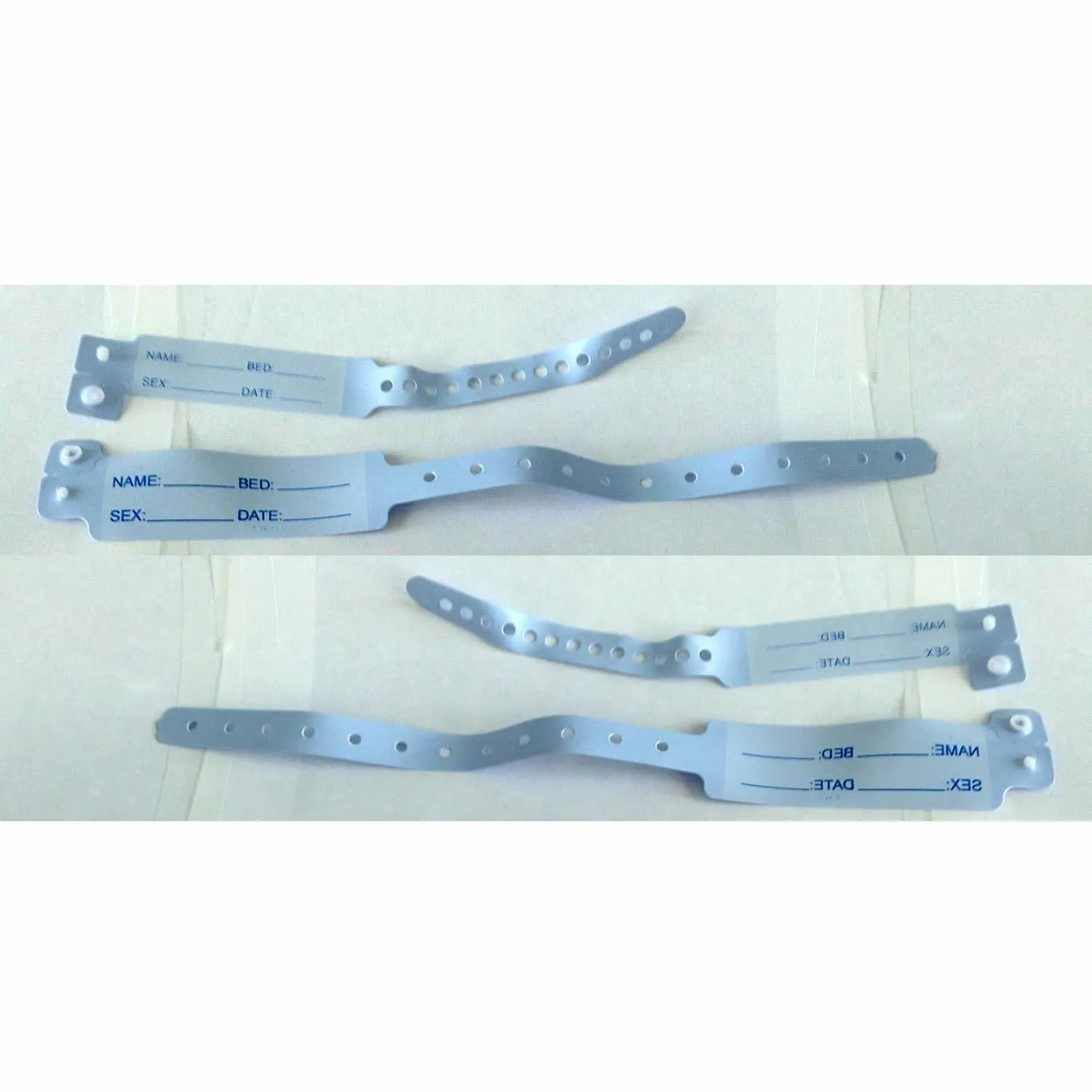 100 Pcs Hospital Medical Resort Id Bracelet for Adult Blue NEW Write on - 100pcs