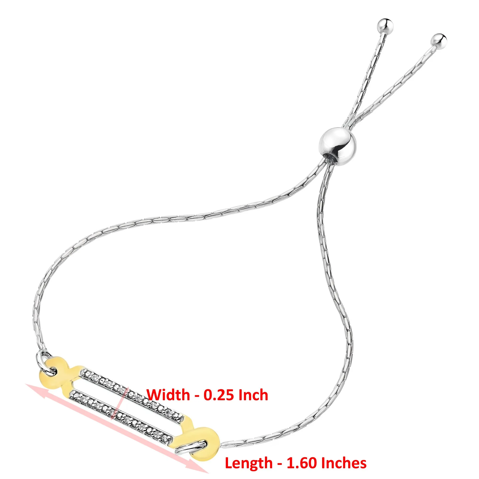 1/20 cttw Diamond Bolo Bracelet in .925 Sterling Silver