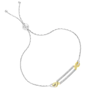 1/20 cttw Diamond Bolo Bracelet in .925 Sterling Silver