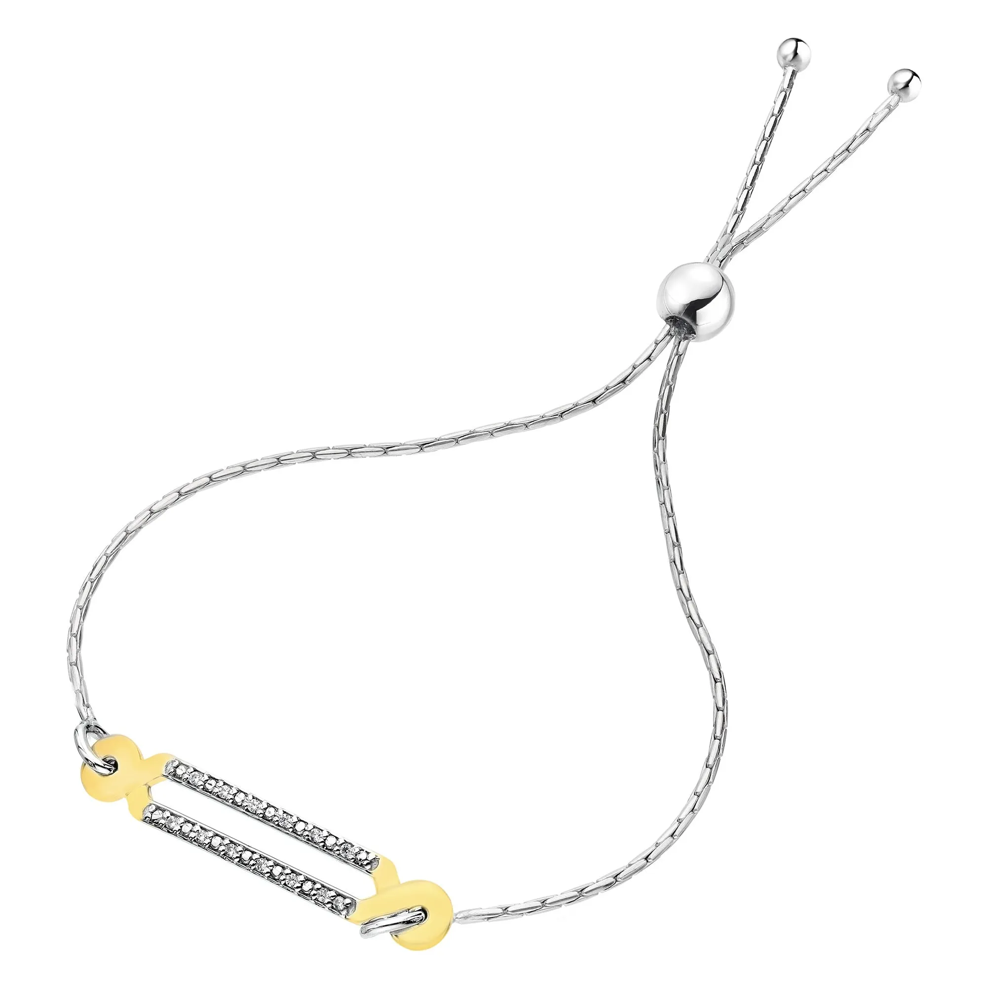 1/20 cttw Diamond Bolo Bracelet in .925 Sterling Silver