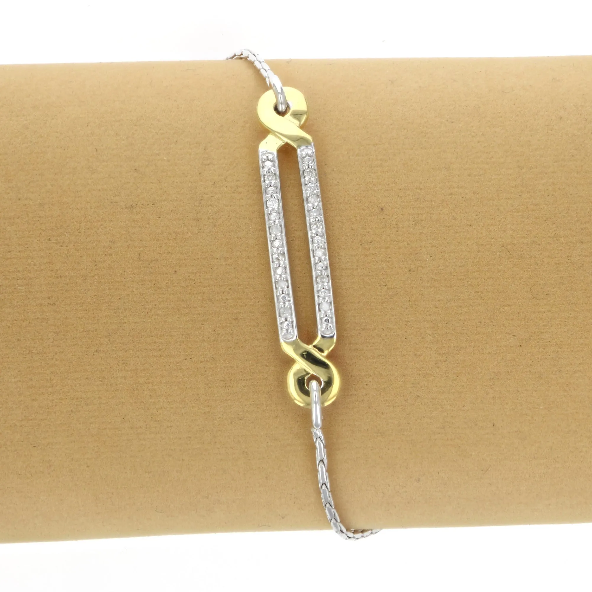 1/20 cttw Diamond Bolo Bracelet in .925 Sterling Silver