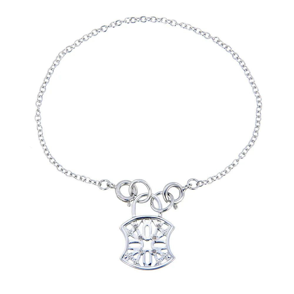 1/20 cttw Diamond Charm Bracelet in Brass