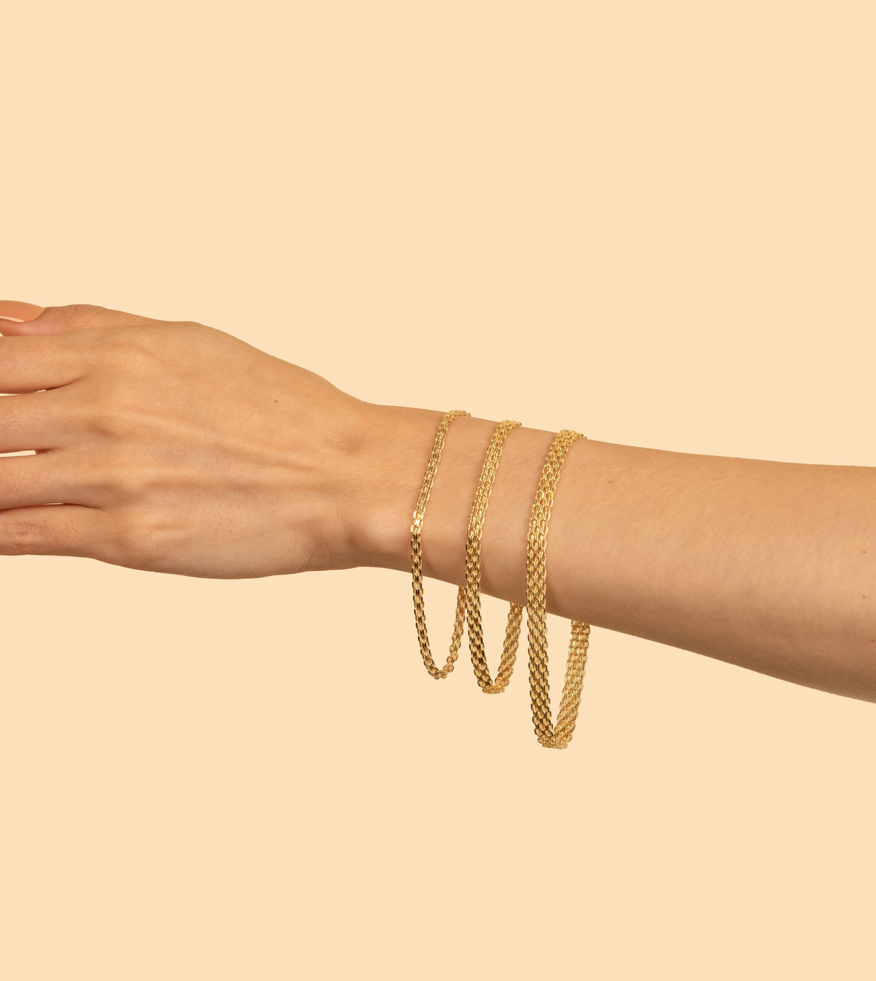 14k Gold Bismark Chain Bracelet