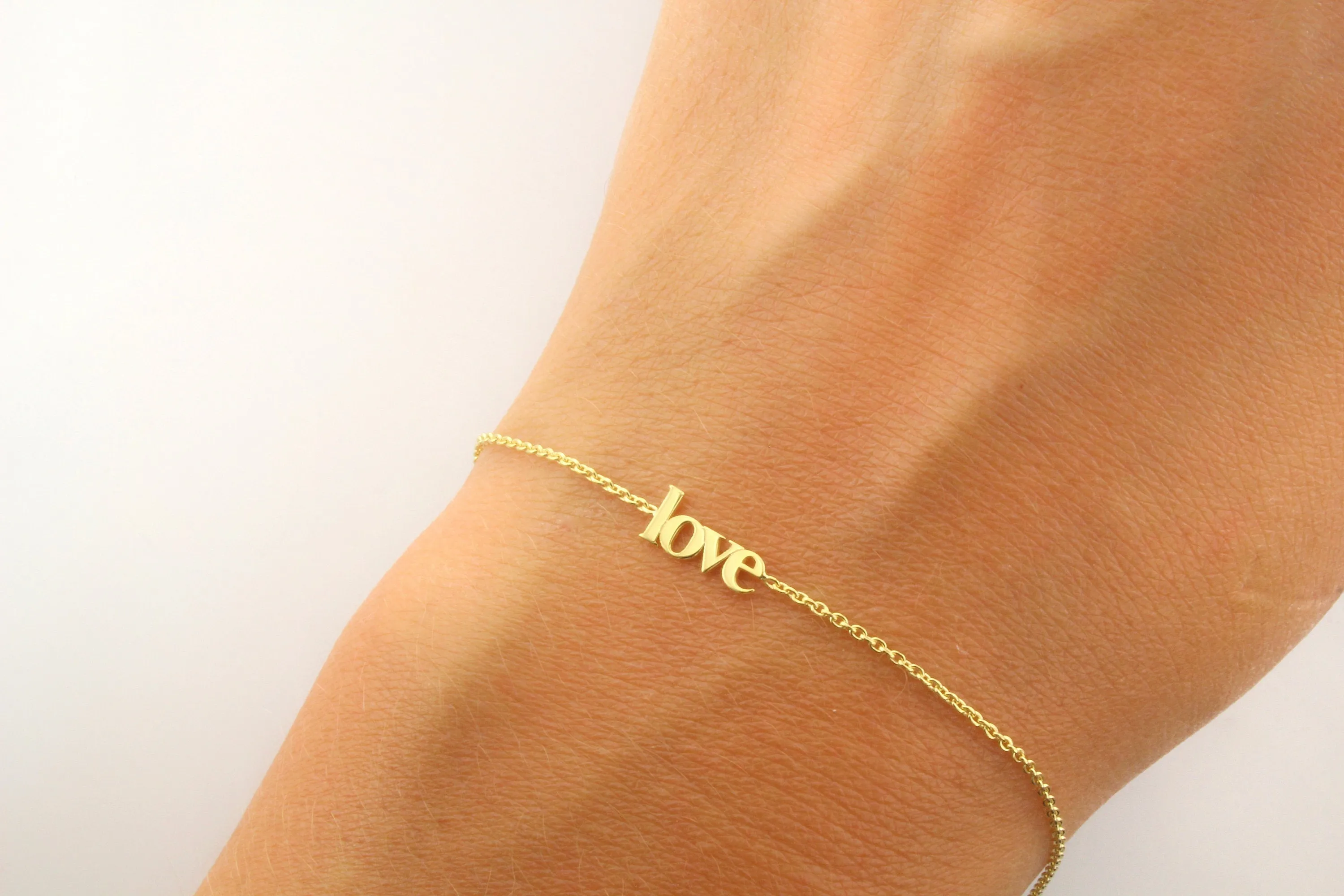14K Gold Love Bolo Bracelet