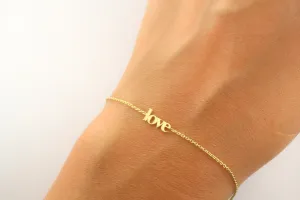 14K Gold Love Bolo Bracelet