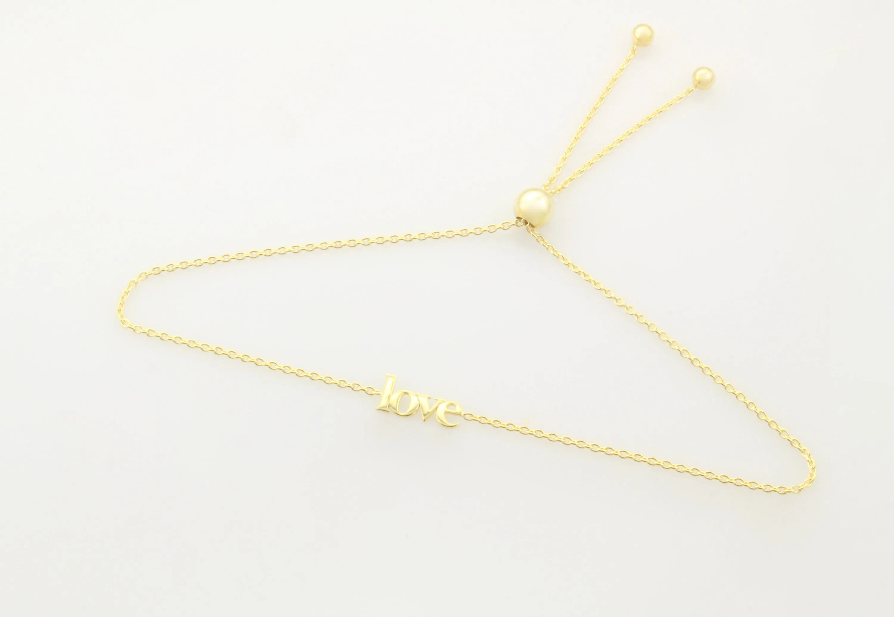14K Gold Love Bolo Bracelet