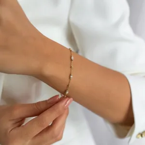 14k Gold Pearl Bracelet