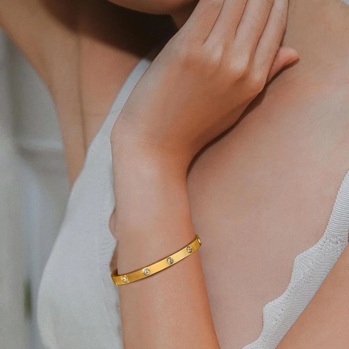 14K Gold Plated Zirconia Friendship Bracelet – Gift for Women & Teens