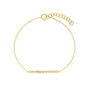 14K Gold Tiny Bezel Set Diamond Bracelet