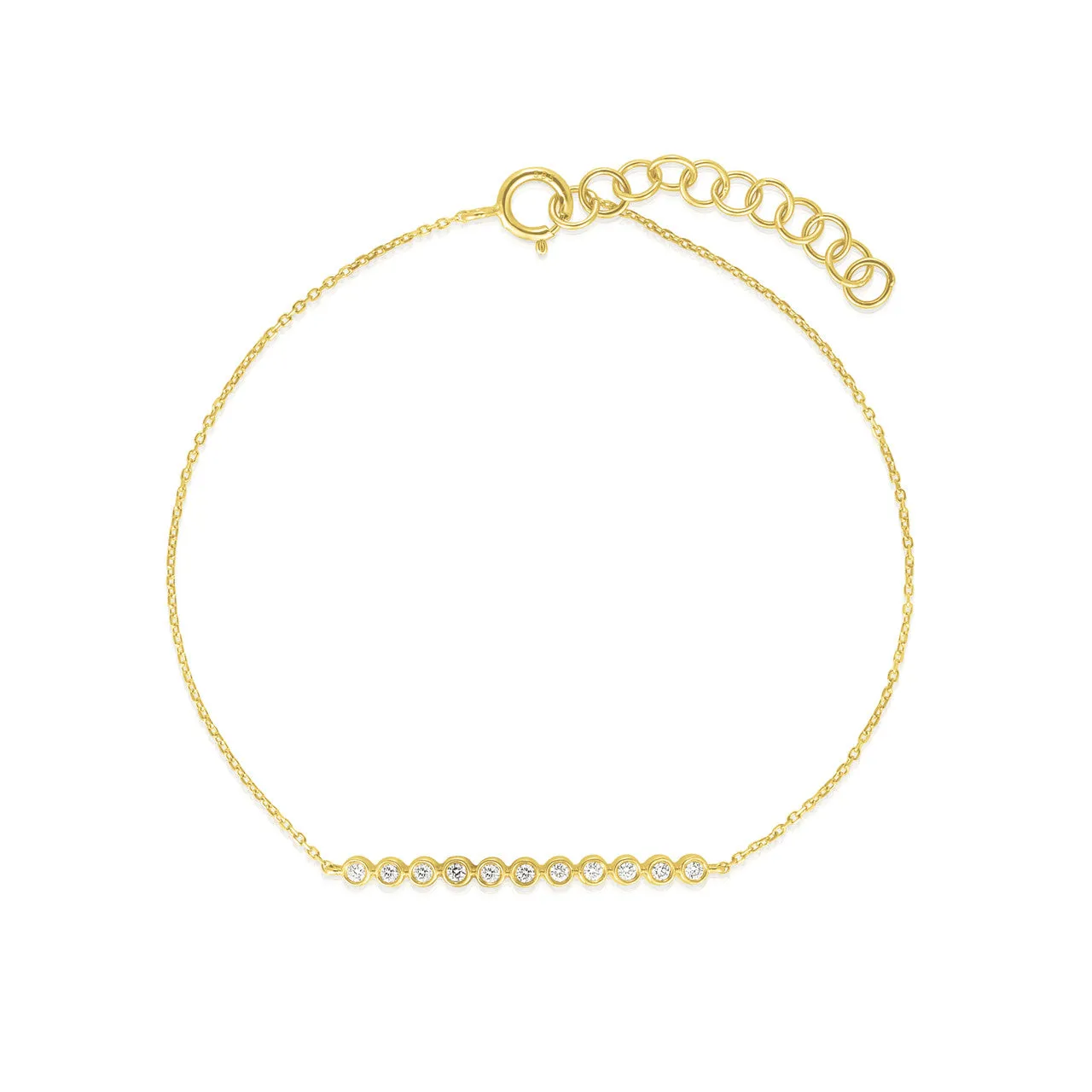 14K Gold Tiny Bezel Set Diamond Bracelet
