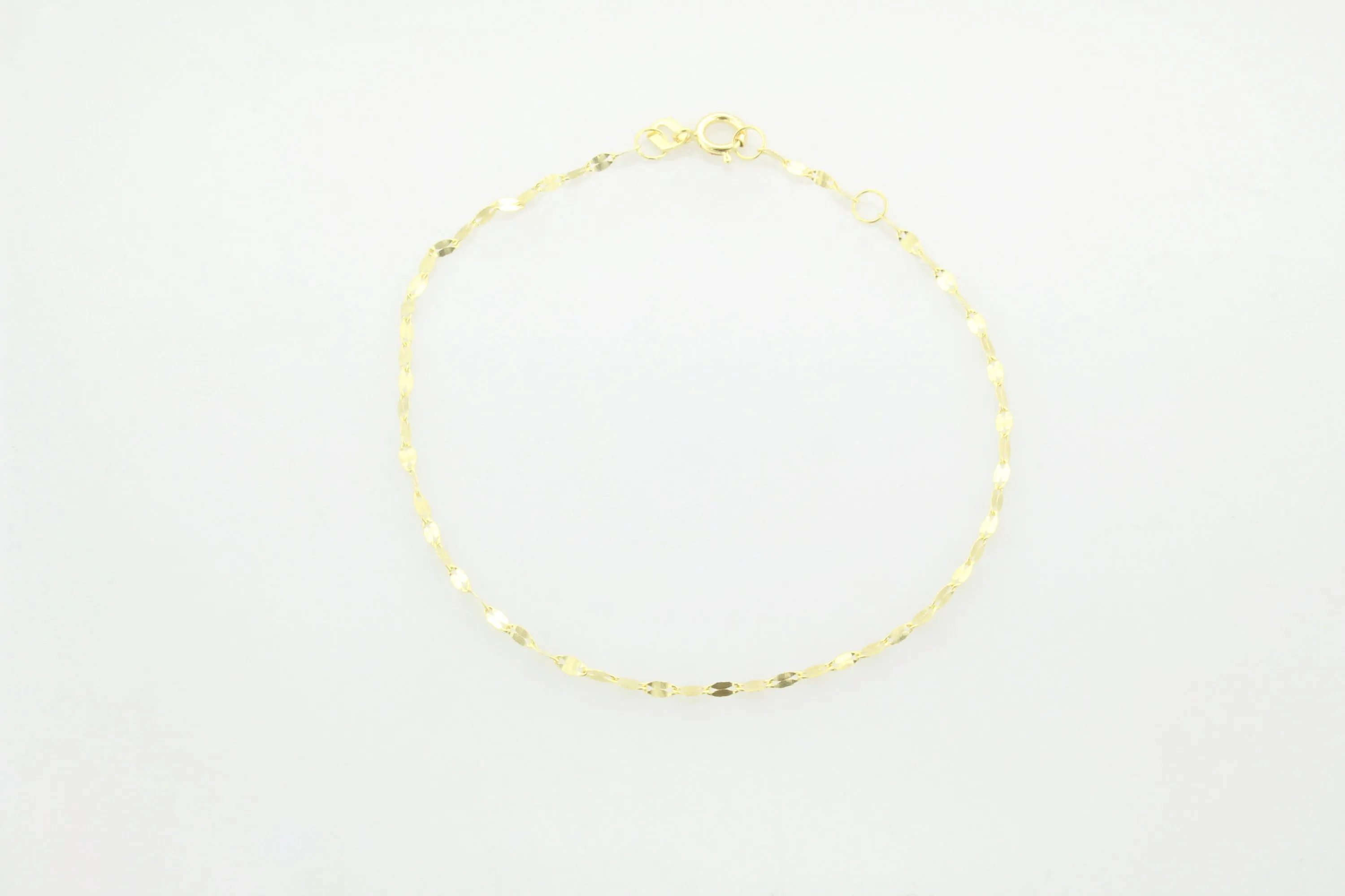 14K Gold Twisted Sparkle Chain Bracelet