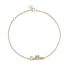 14K Tiny Treasures Diamond Name Bracelet