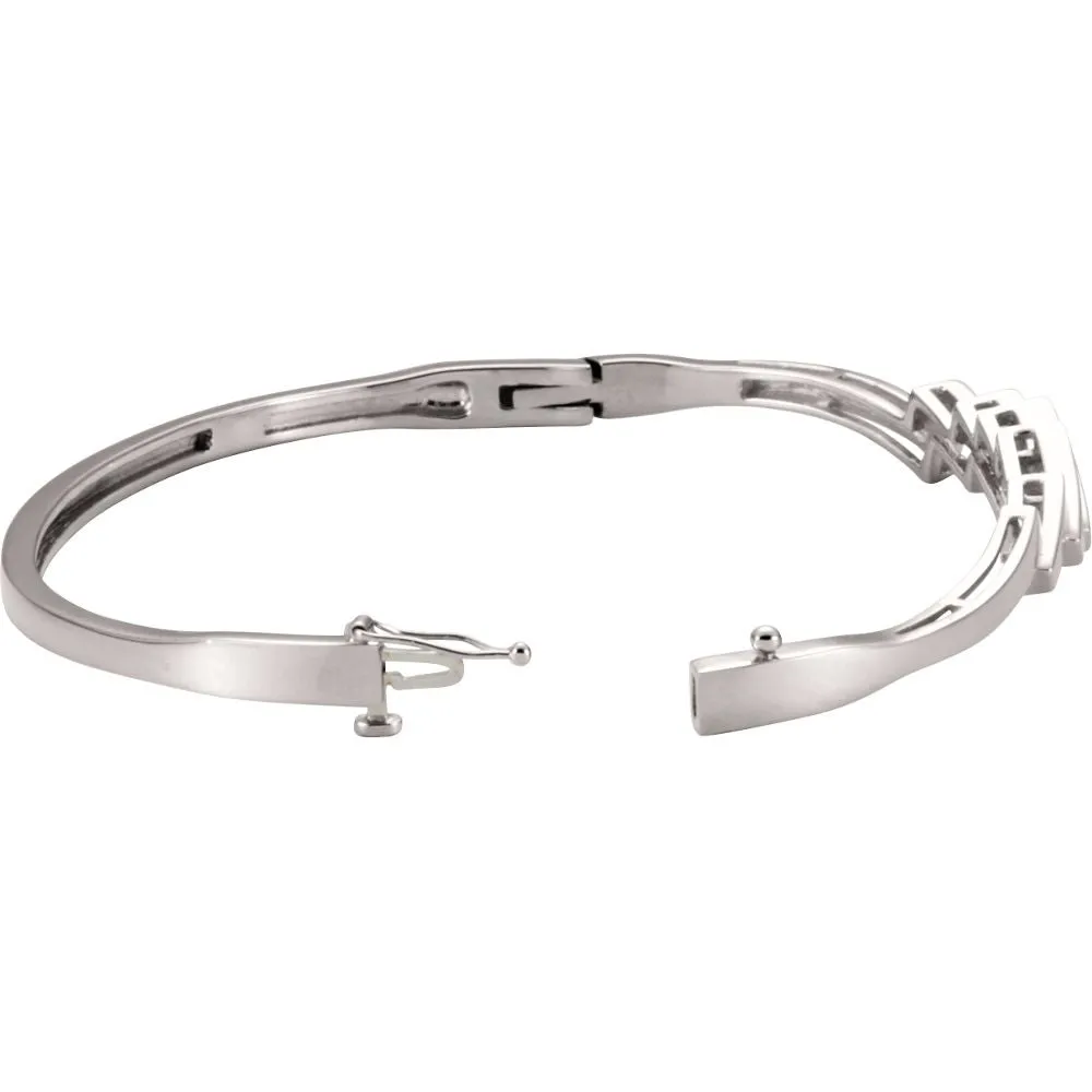 14k White Gold Hinged Bangle Bracelet