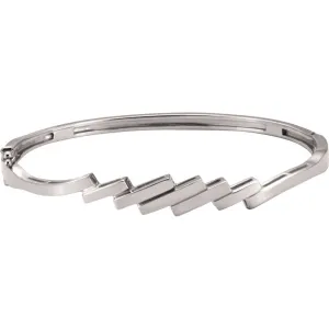 14k White Gold Hinged Bangle Bracelet