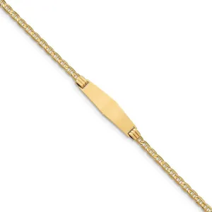 14K Yellow Gold Anchor Link Medical ID Bracelet
