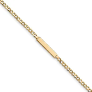 14K Yellow Gold Children Cuban Link ID Bracelet