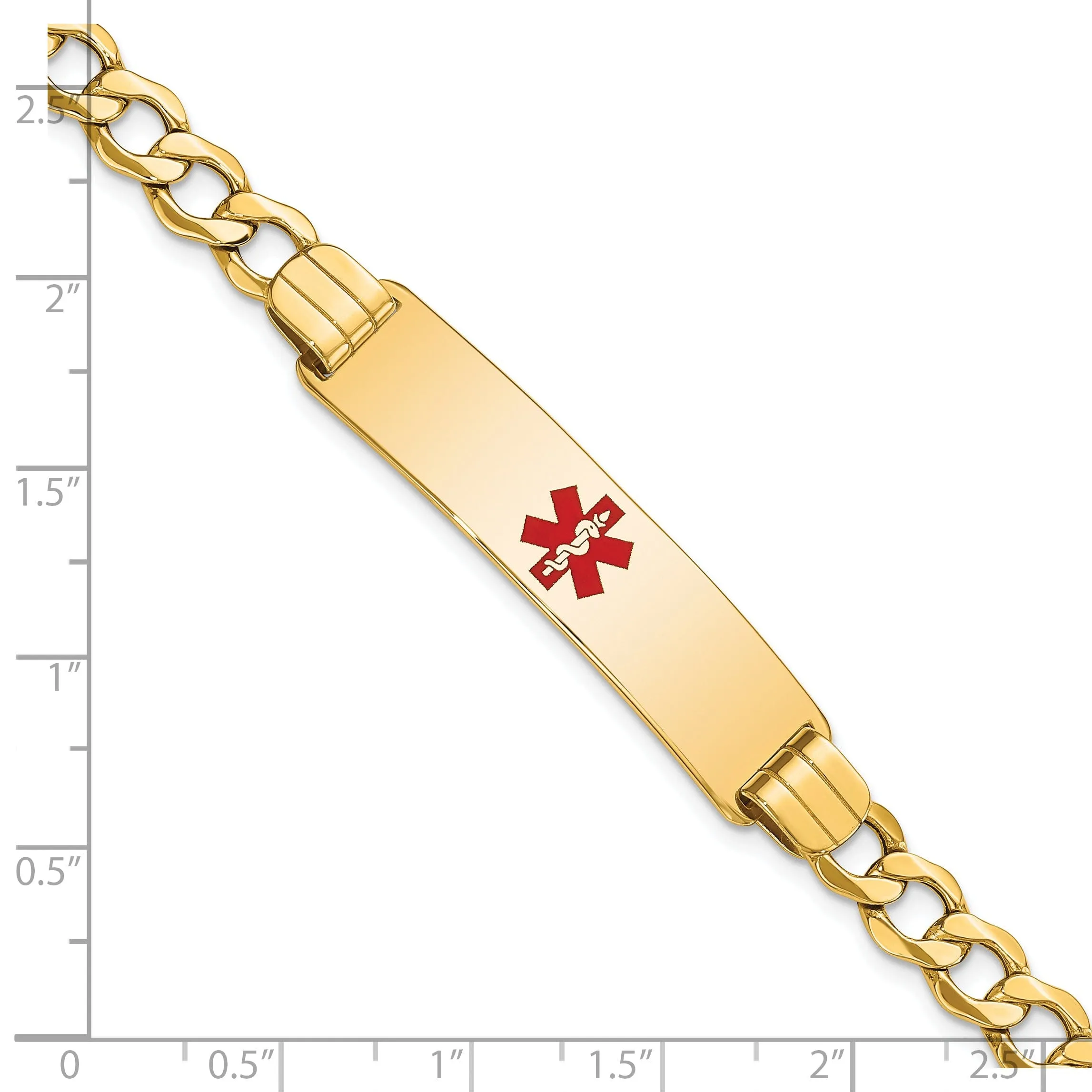14K Yellow Gold Curb Link Medical ID Bracelet
