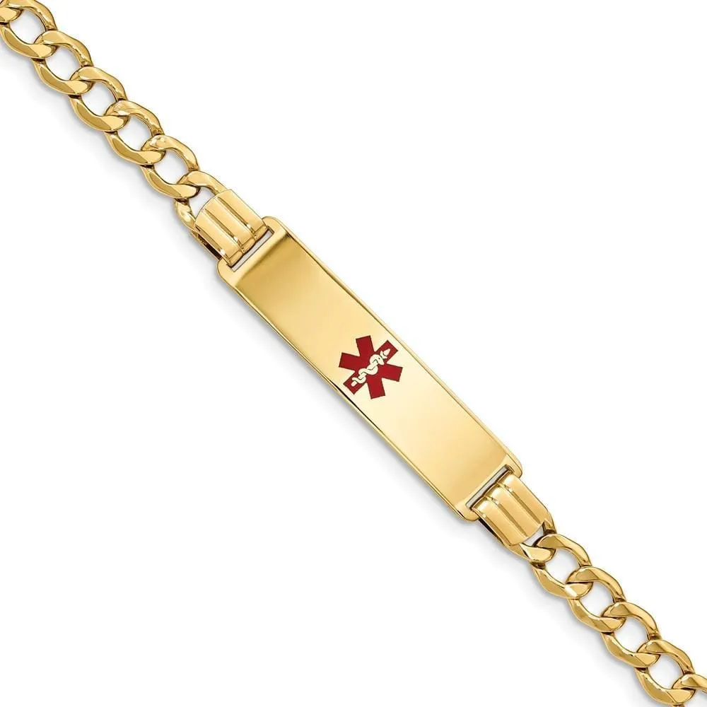 14K Yellow Gold Curb Link Medical ID Bracelet