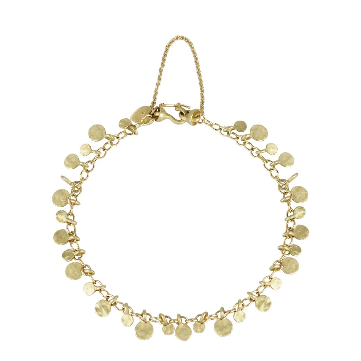 18K Gold Full Tiny Hammered Disc Bracelet
