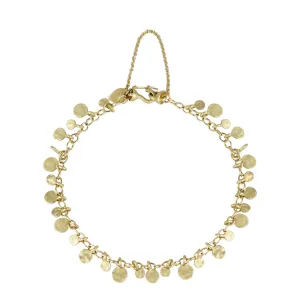 18K Gold Full Tiny Hammered Disc Bracelet
