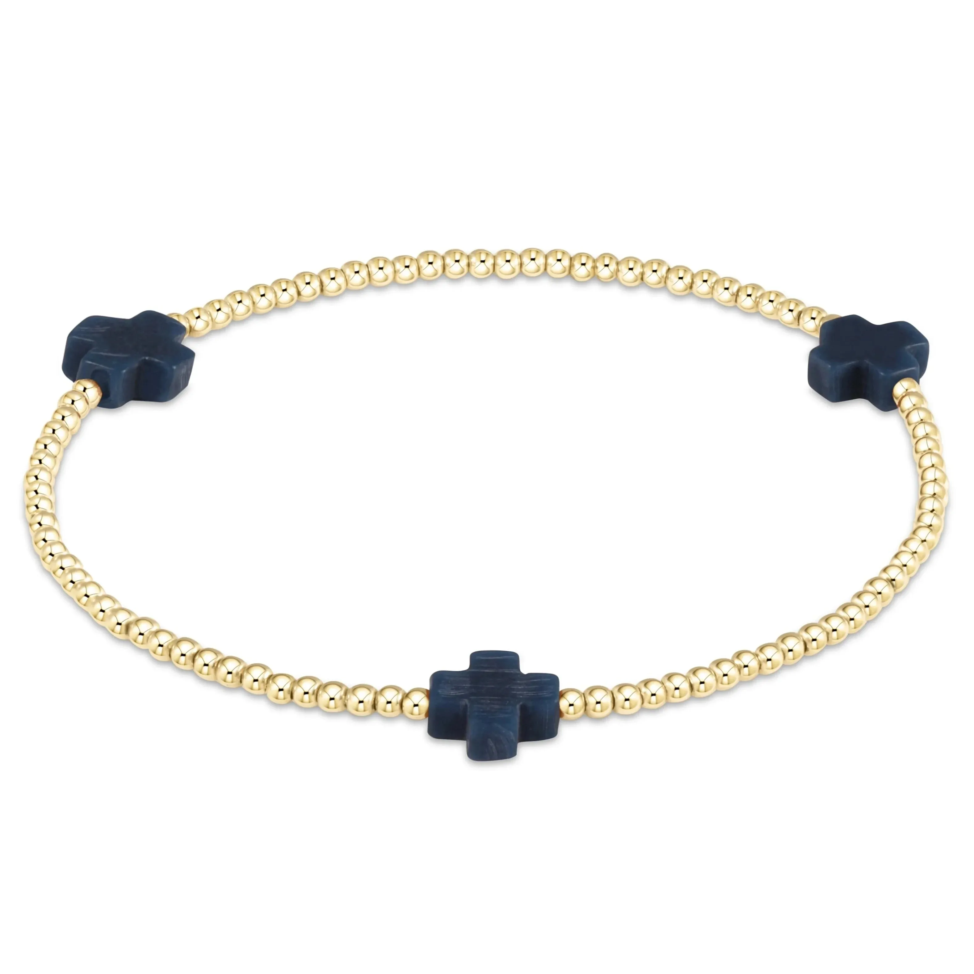 18K Gold Plated Cross Charm Bracelet | 3mm Bead Stackable Boho Bracelet | Women's Jewelry