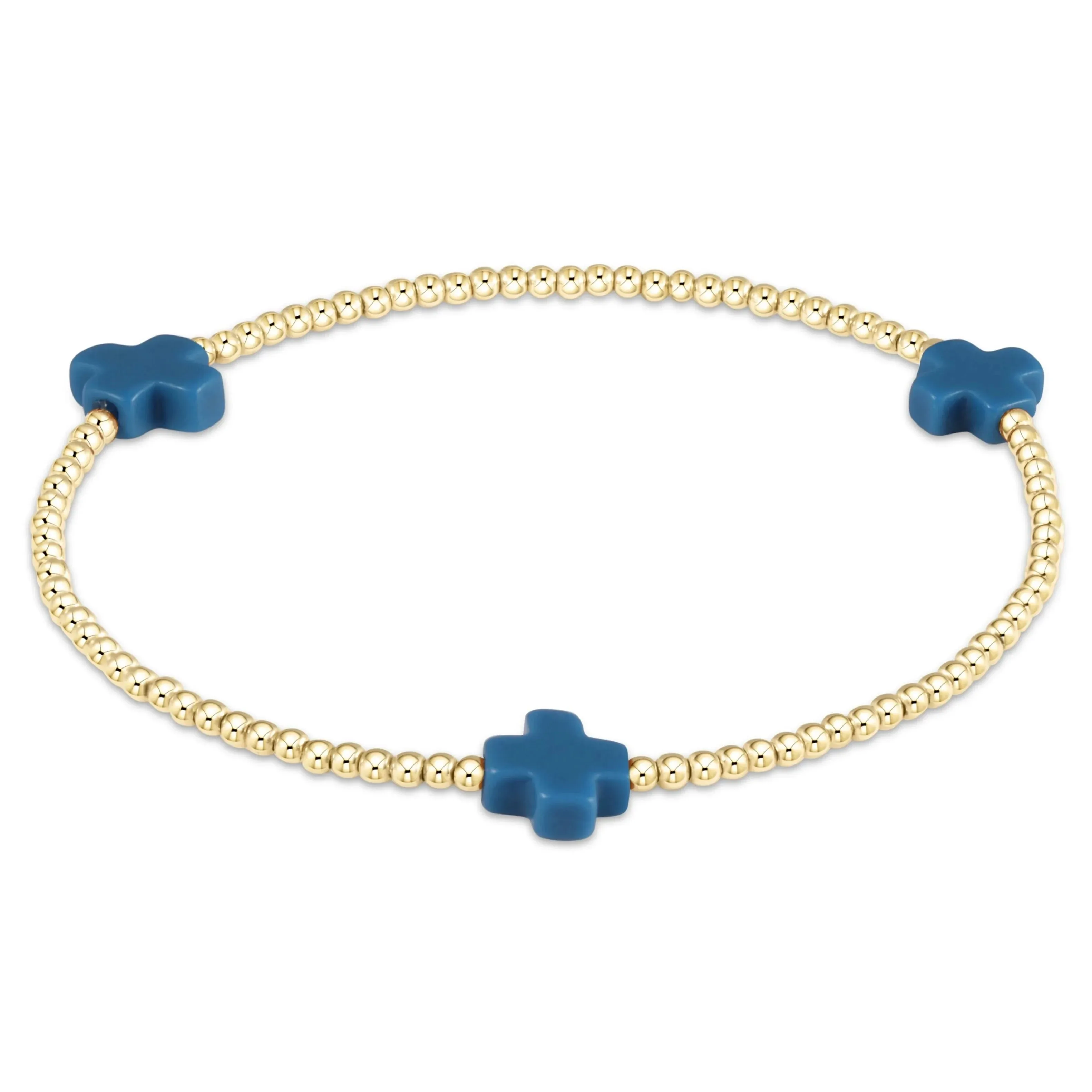 18K Gold Plated Cross Charm Bracelet | 3mm Bead Stackable Boho Bracelet | Women's Jewelry