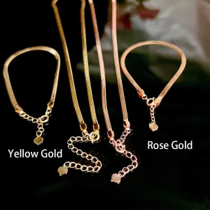 18K Solid Gold Snake Chain Bracelet Lobster Clasp Elegant Charm Jewelry 7.5 in