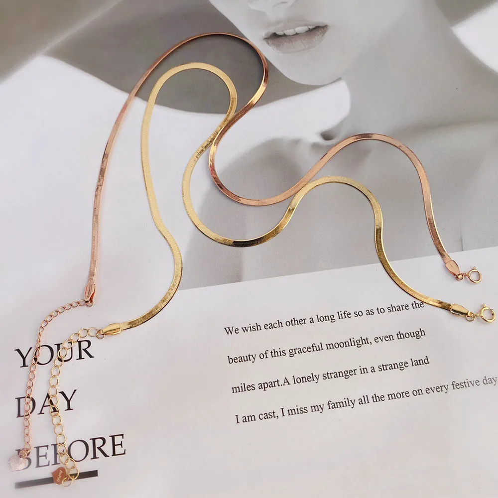 18K Solid Gold Snake Chain Bracelet Lobster Clasp Elegant Charm Jewelry 7.5 in
