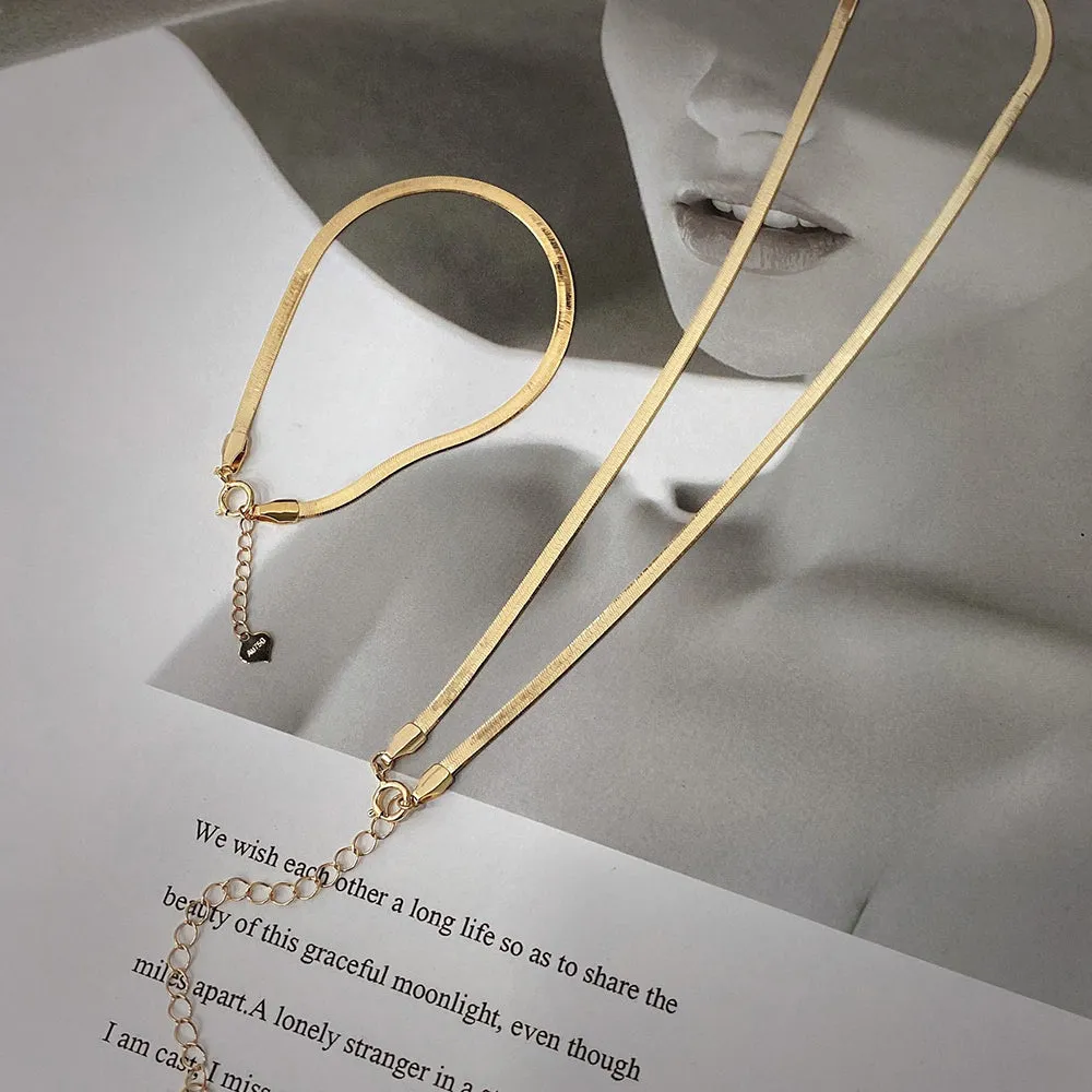 18K Solid Gold Snake Chain Bracelet Lobster Clasp Elegant Charm Jewelry 7.5 in