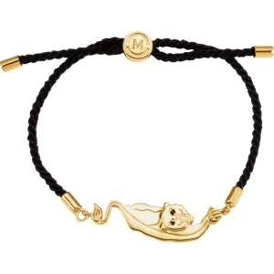 18k Yellow Gold Vermeil Panther Green Satin 8" Bracelet for Courage