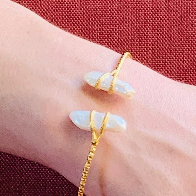 2 Mother of Pearl  Adjustable Bracelet