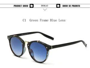 2018 Vintage Round Rivet Sunglasses Women Brand Designer Eyewear UV400 Gradient Female Retro Sun Glasses Elegant Oculos De Sol