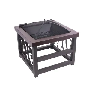28" Square Raised Scroll Fire Pit