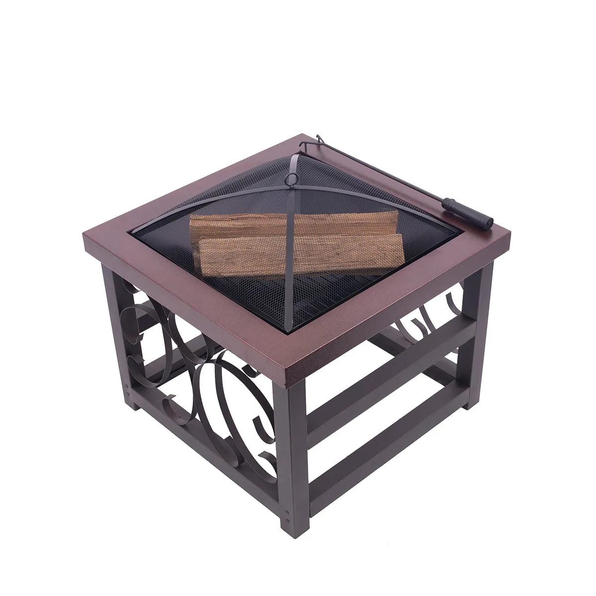 28" Square Raised Scroll Fire Pit