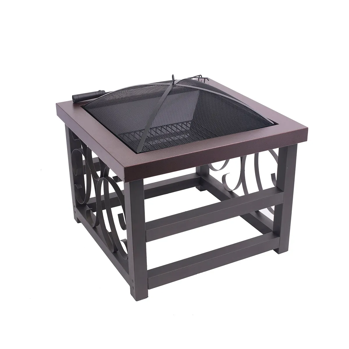 28" Square Raised Scroll Fire Pit