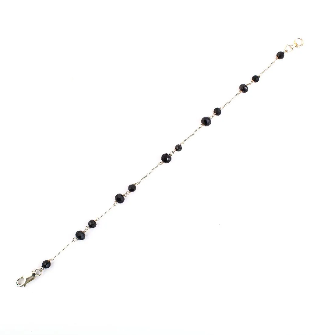 4mm-5 mm AAA Certified Black Diamond Chain Bracelet in 925 Silver, Great Design & Very Elegant