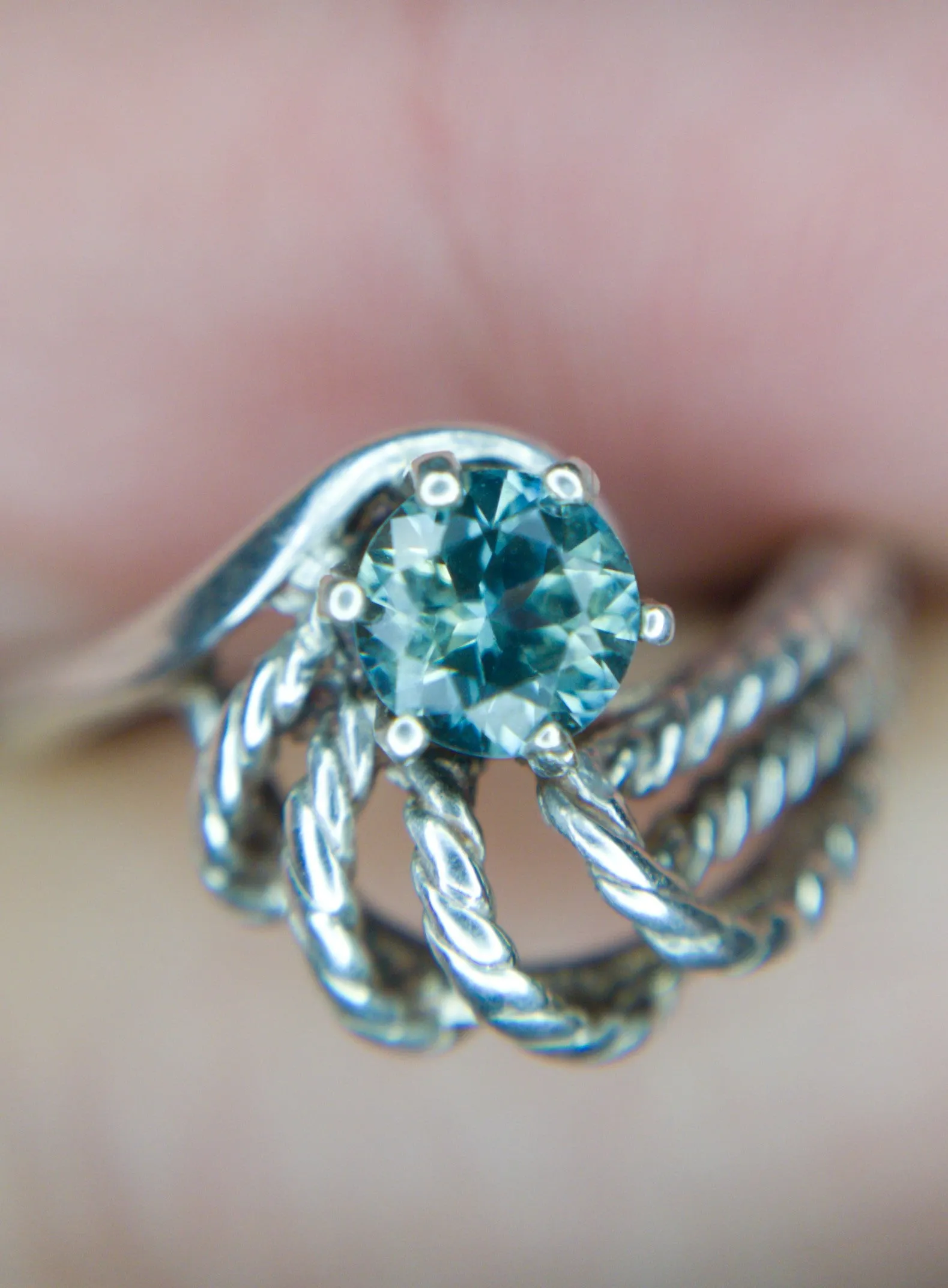 .50ct SIZE 5.25 MONTANA SAPPHIRE SILVER RING