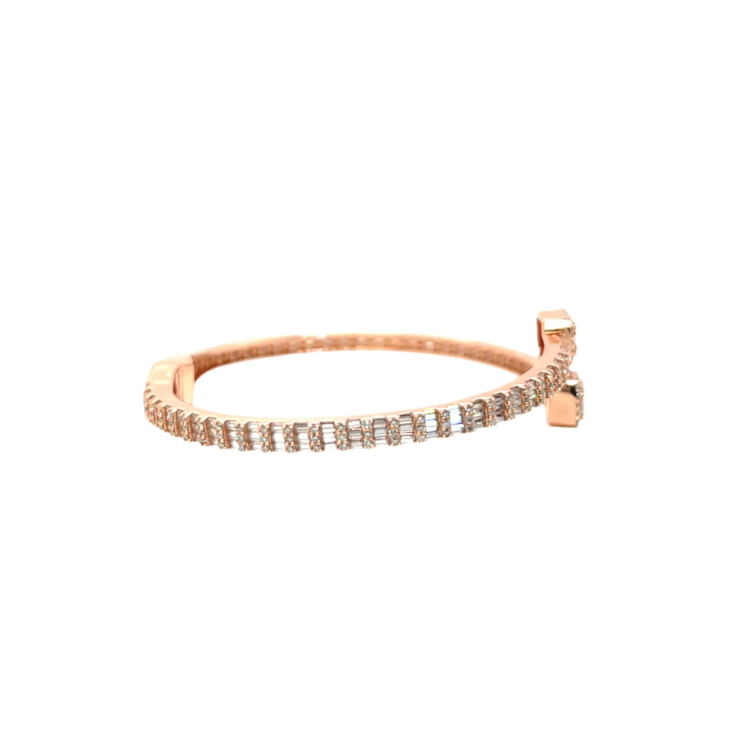 925 Sterling Silver Moissanite Square prominen Bangle Bracelet - M311139