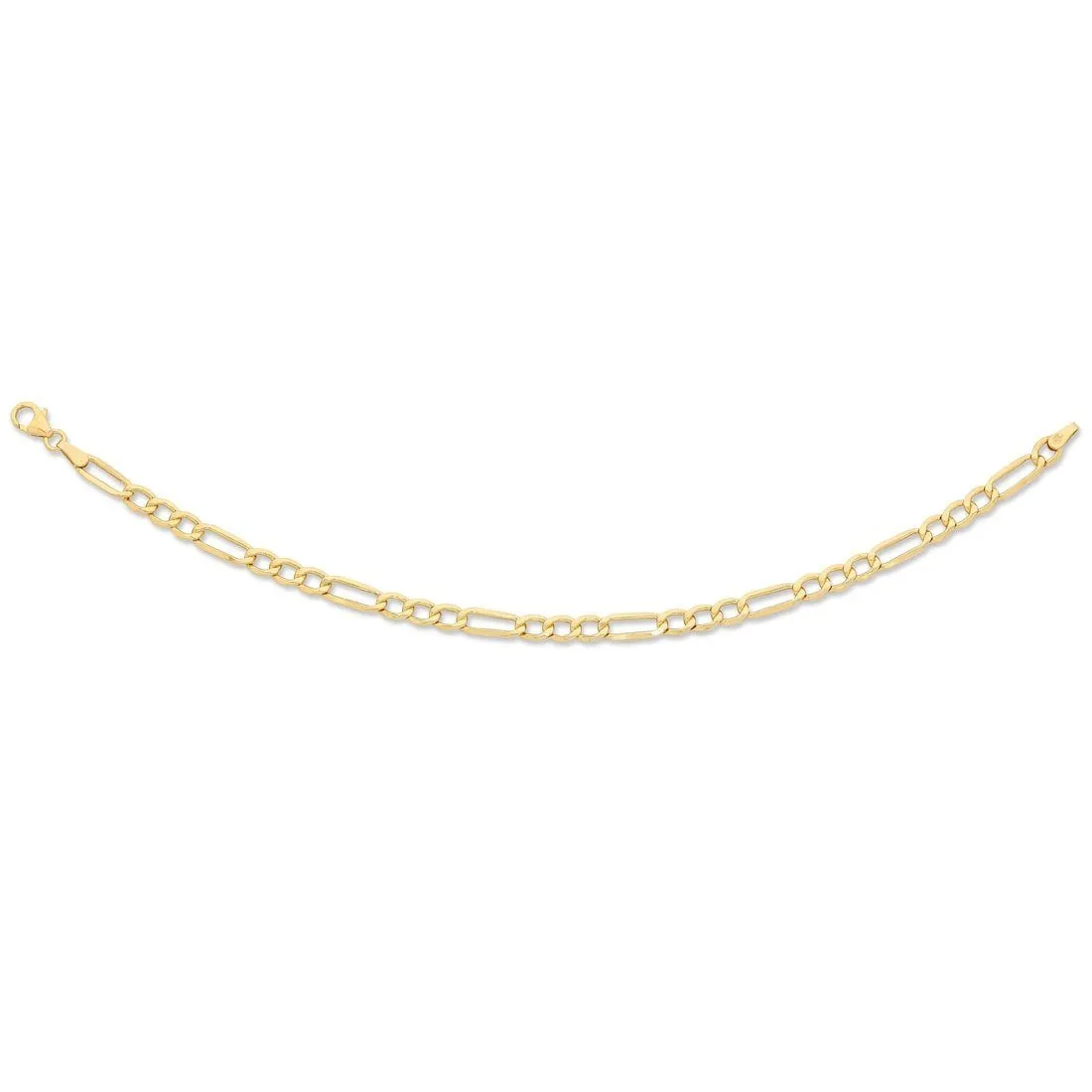 9ct Yellow Gold 1/3 Figaro Bracelet 19cm