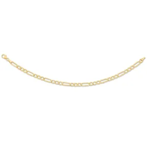 9ct Yellow Gold 1/3 Figaro Bracelet 19cm